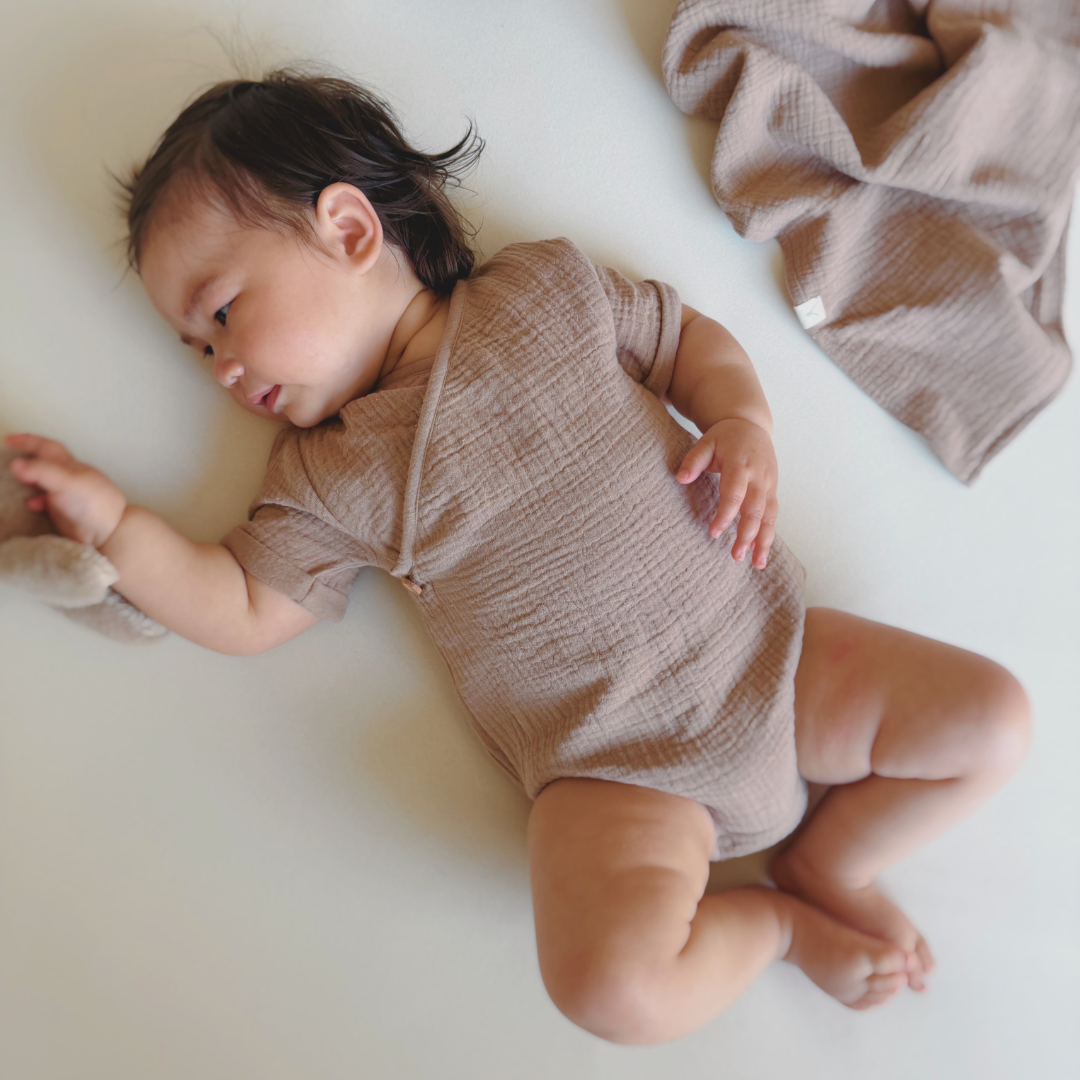 Baby (Meegroei) Romperpakje Bio Katoen - Oud Roze