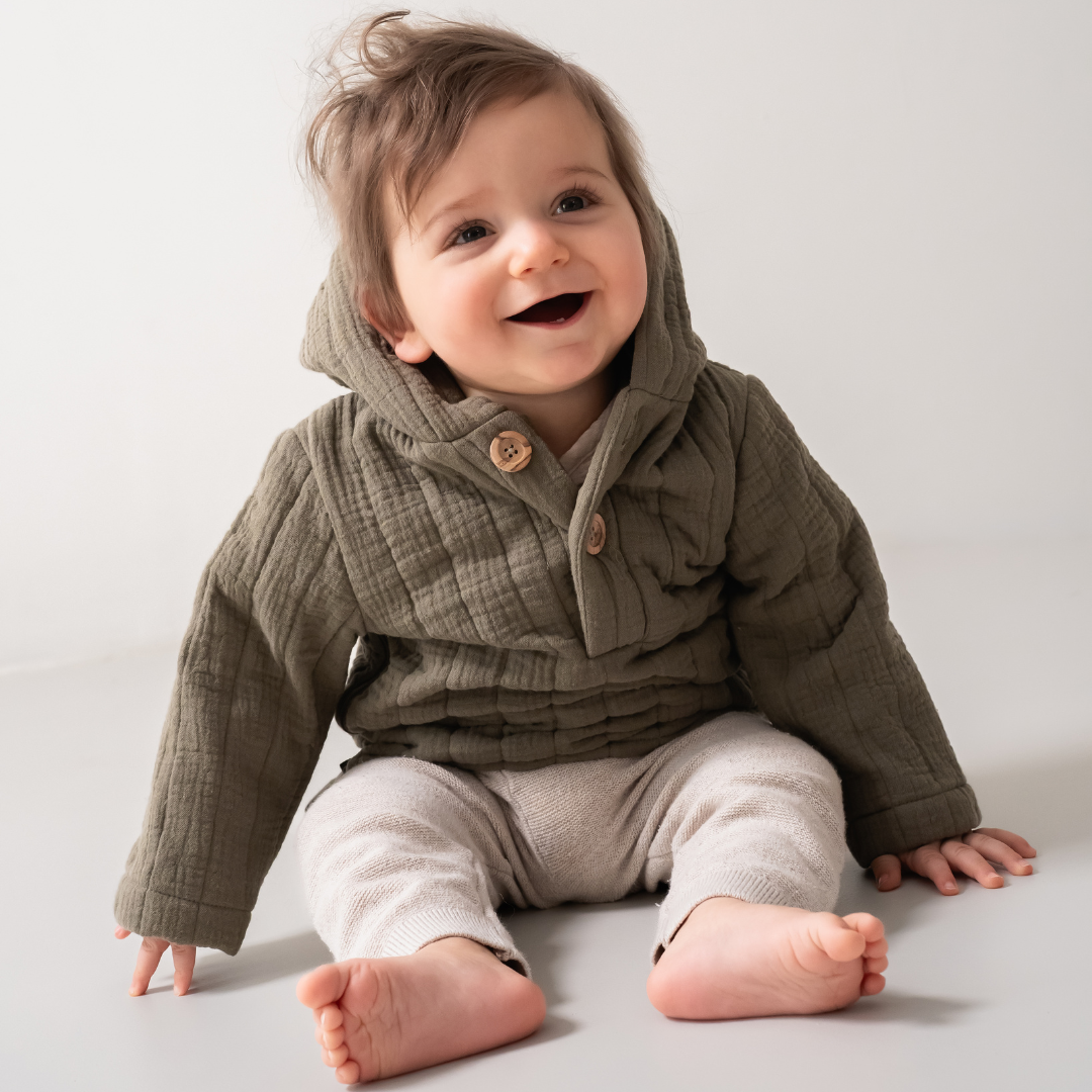 Baby Zomerjas Novy Bio Katoen - Olijf Groen