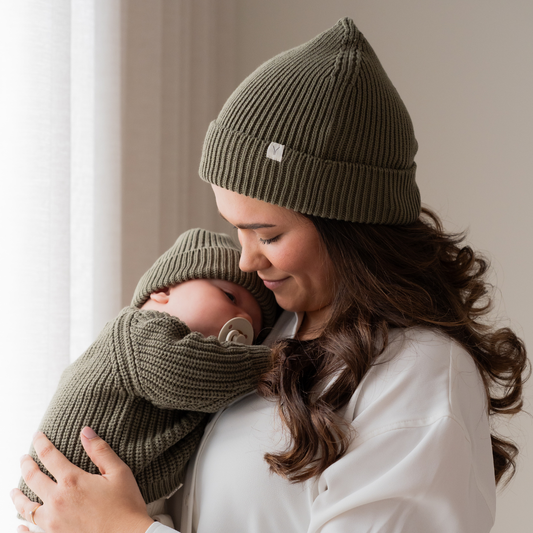 Baby Muts & Sjaal Set - Olive Green