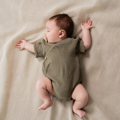 Baby (Meegroei) Romperpakje Bio Katoen - Olijf Groen
