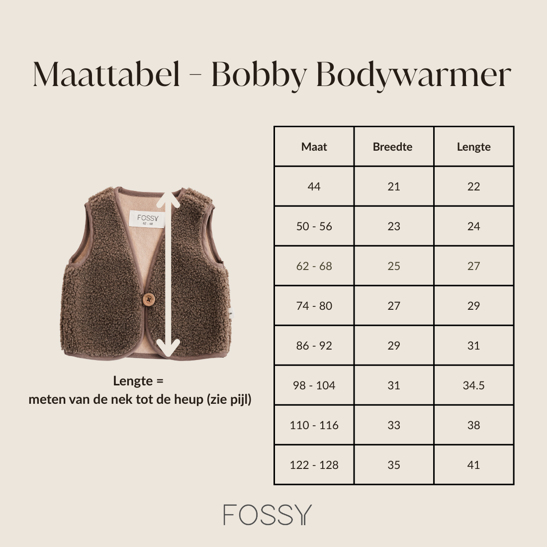 Bodywarmer Bobby Teddy - Donker Bruin