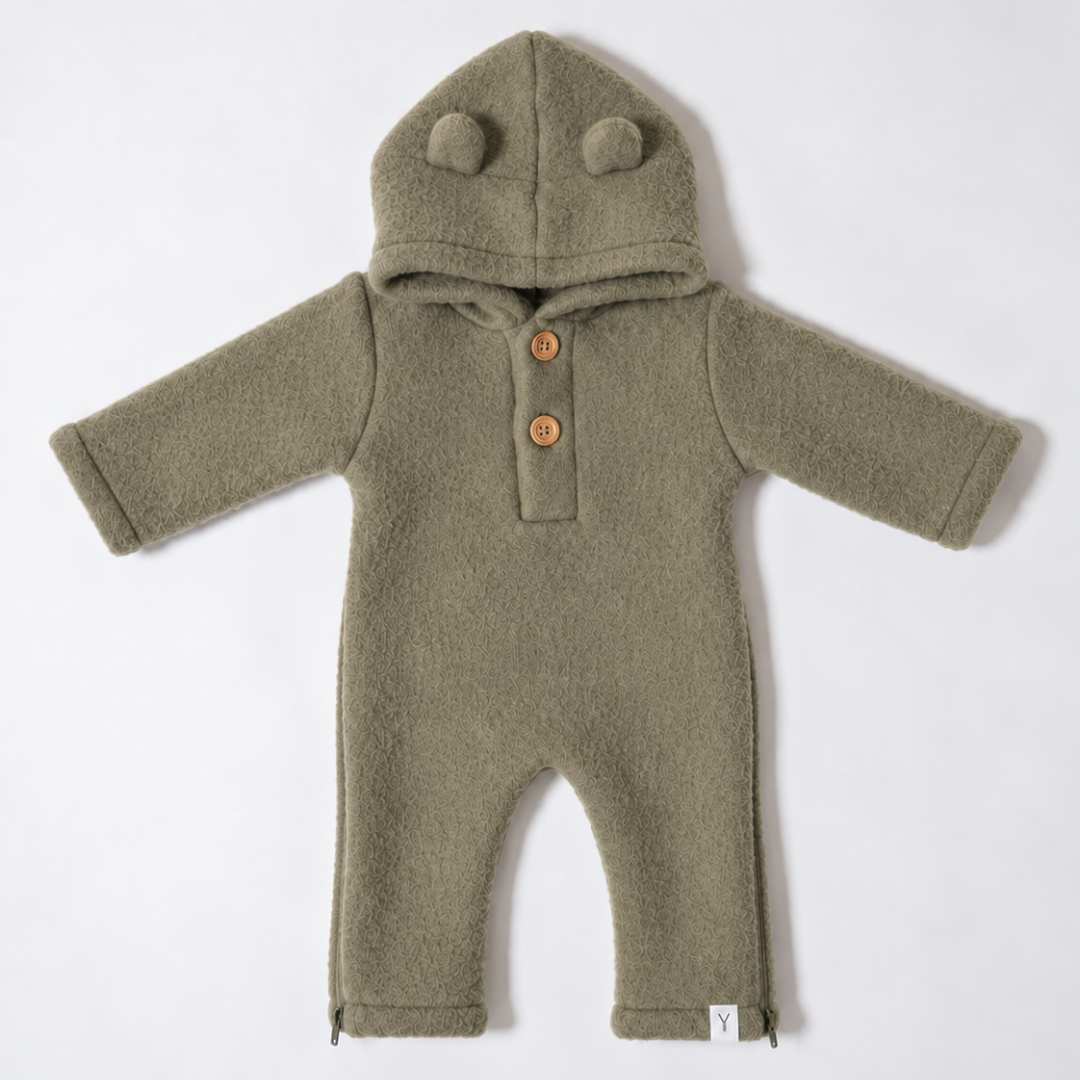 Baby Onesie Leny Wool - Olijf Groen