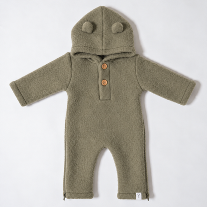 Baby Onesie Leny Wool - Olijf Groen