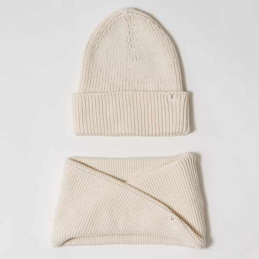 Cadeauset muts & sjaal - off-white