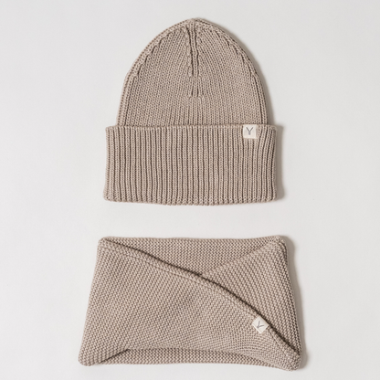Muts & sjaal bundel - beige