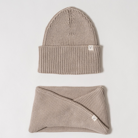 Muts & sjaal bundel - beige