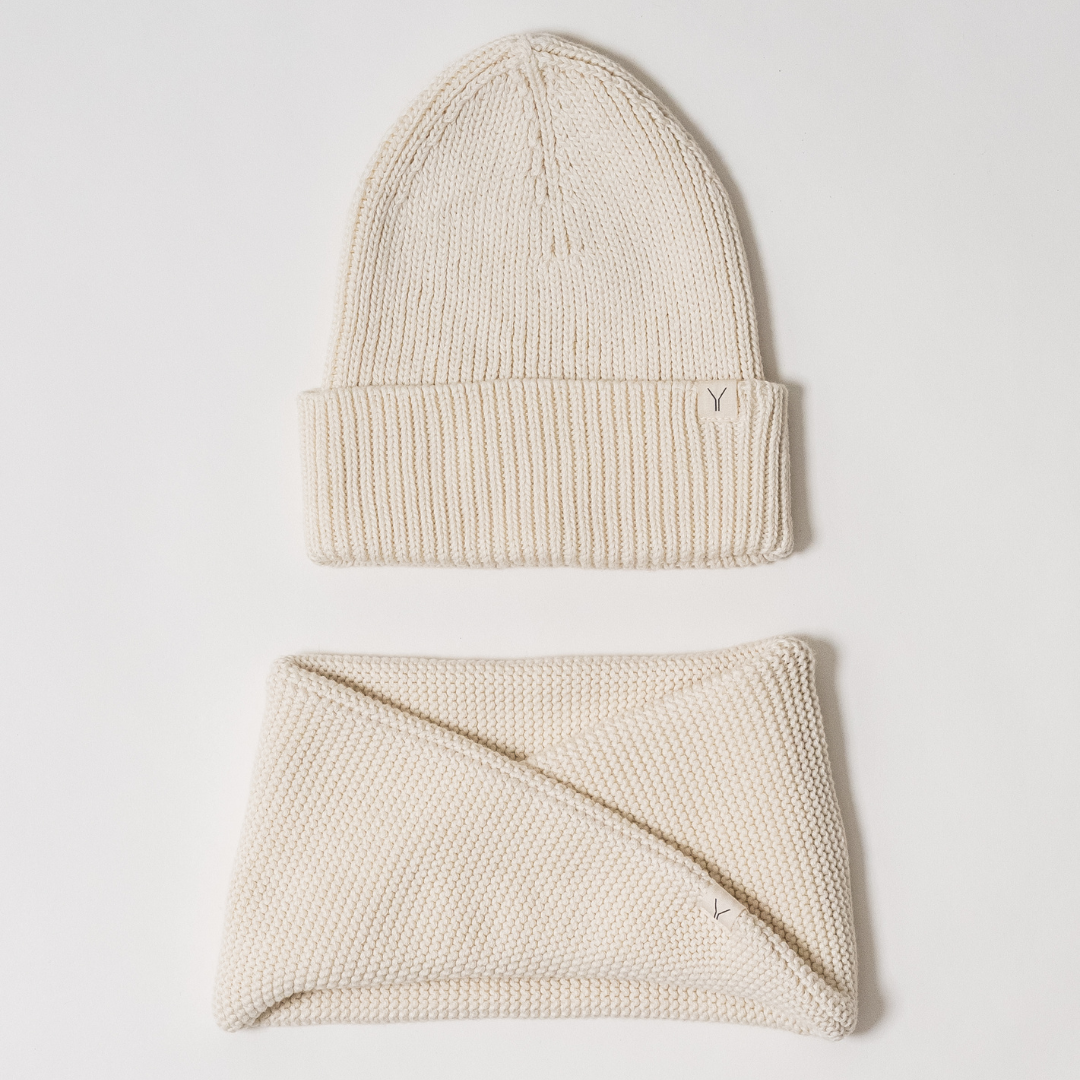 Baby Muts & Sjaal Set - Off White