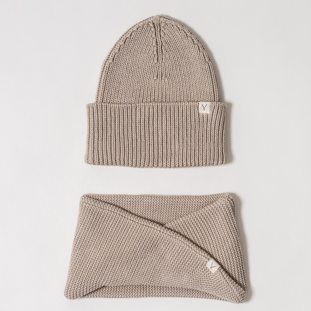Baby Muts & Sjaal Set - Beige