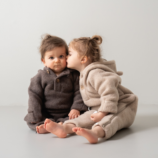 Baby Onesie Leny Wool - Donker Bruin