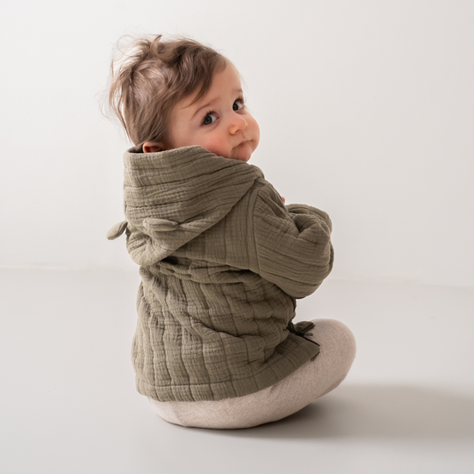 Baby Zomerjas Novy Bio Katoen - Olijf Groen