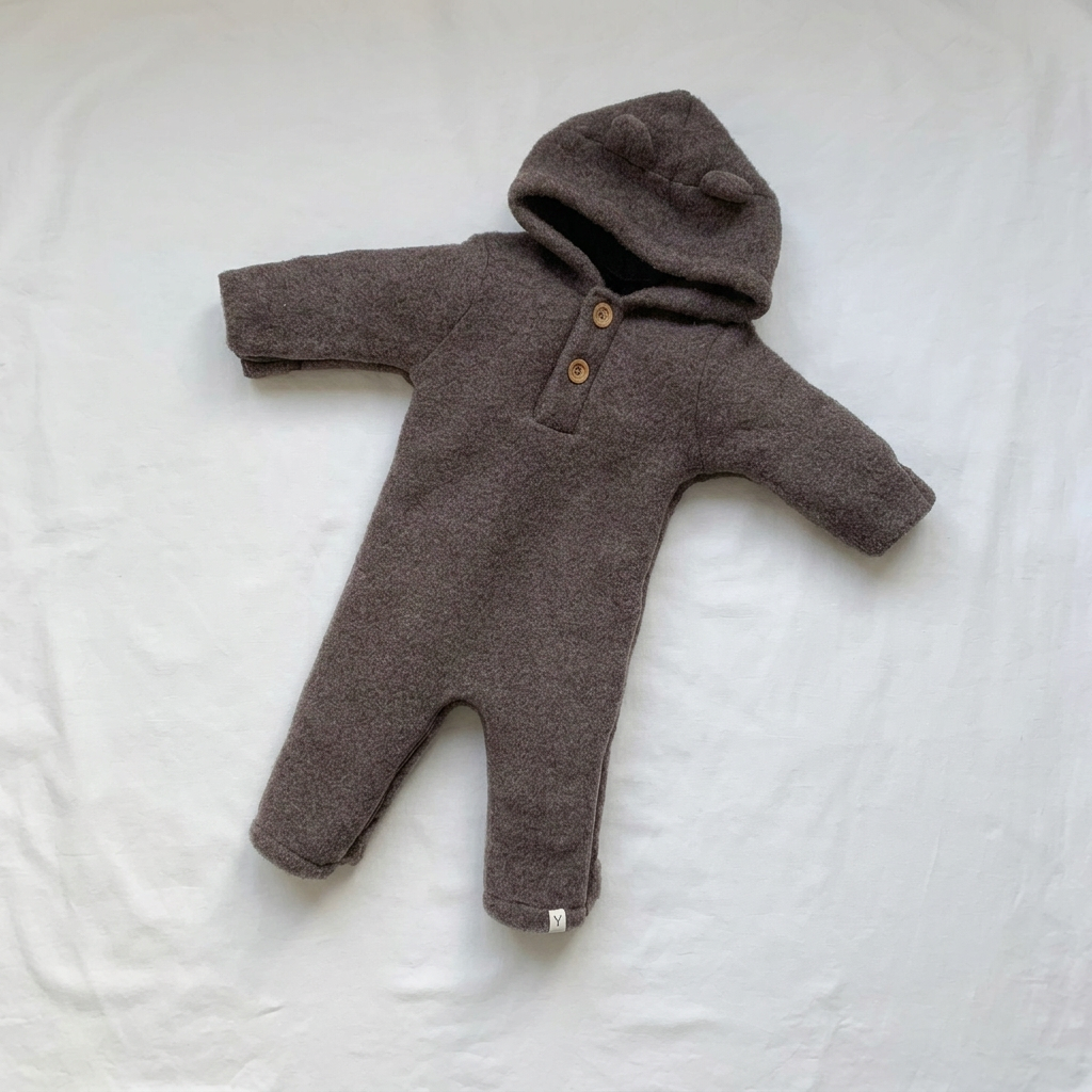 Baby Onesie Leny Wool - Donker Bruin